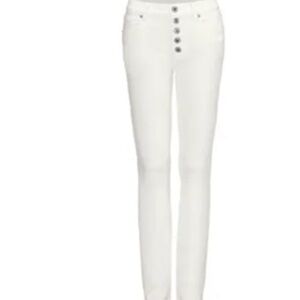 Cabi Jeans, Button Fly Stretch White Denim, size 4 New